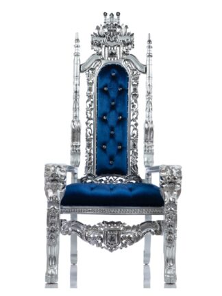 Blue with Silver Trim; Lion Head chair