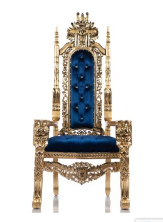 Blue with Gold Trim; Lion Head chair