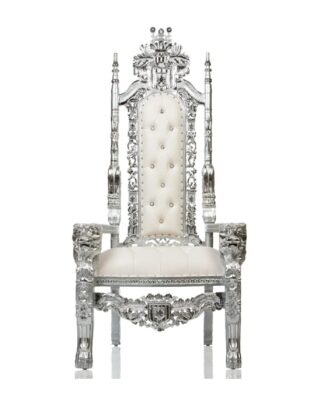 White with Silver Trim; Lion Head chair