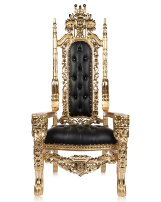 Black with Gold Trim; Lion Head chair