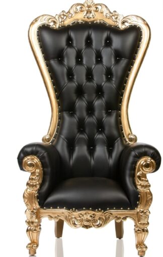 Black with Gold Trim; Shell Back Chair