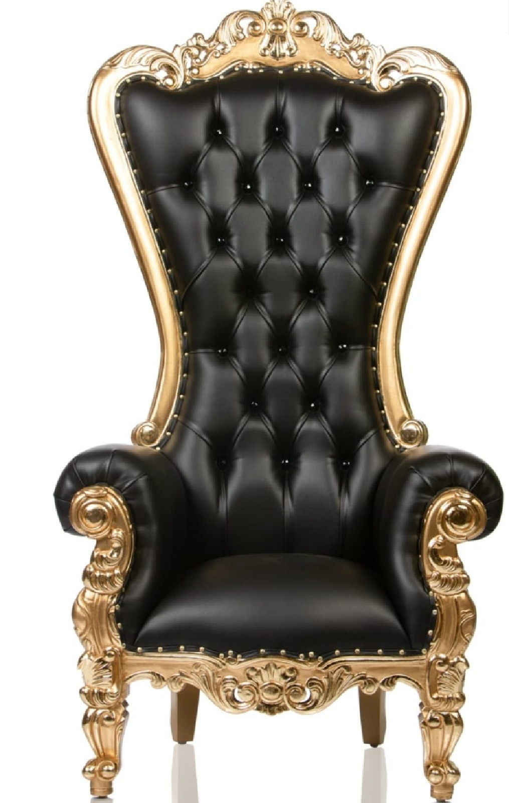 Black with Gold Trim; Shell Back Chair