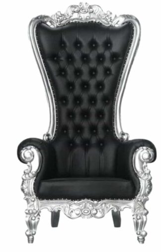Black with Silver Trim; Shell Back chair