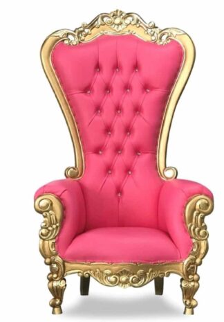 Pink with Gold Trim; Shell Back Chair