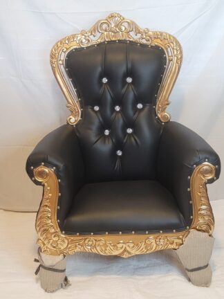 Black With Gold Trim ; Kids Classic Throne Chair
