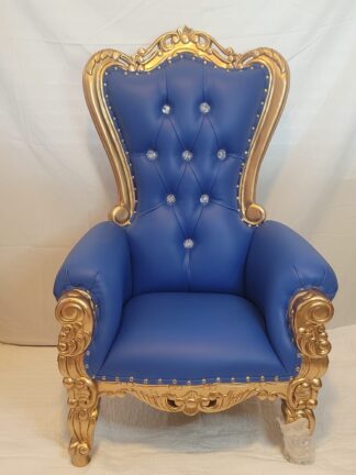 Blue With Gold Trim ; Kids Classic Throne Chair