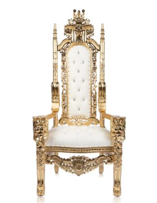 White With Gold Trim ; Lion head chair