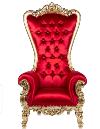 Red With Gold Trim; Shell Back Chair